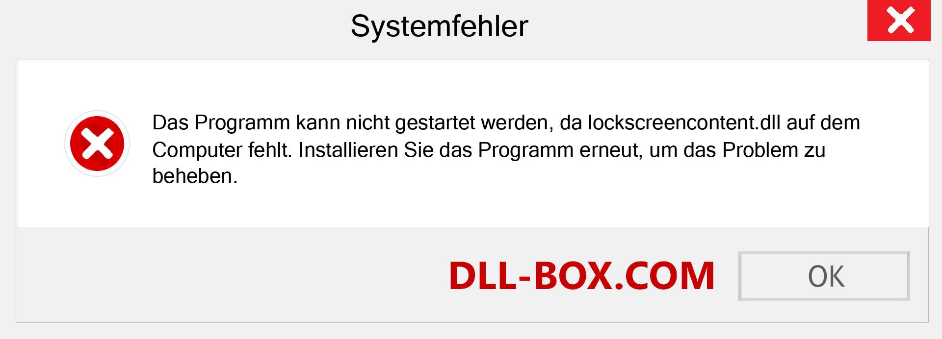 lockscreencontent.dll-Datei fehlt?. Download für Windows 7, 8, 10 - Fix lockscreencontent dll Missing Error unter Windows, Fotos, Bildern