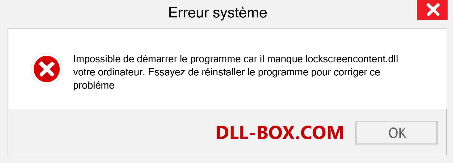 Le fichier lockscreencontent.dll est manquant ?. Télécharger pour Windows 7, 8, 10 - Correction de l'erreur manquante lockscreencontent dll sur Windows, photos, images